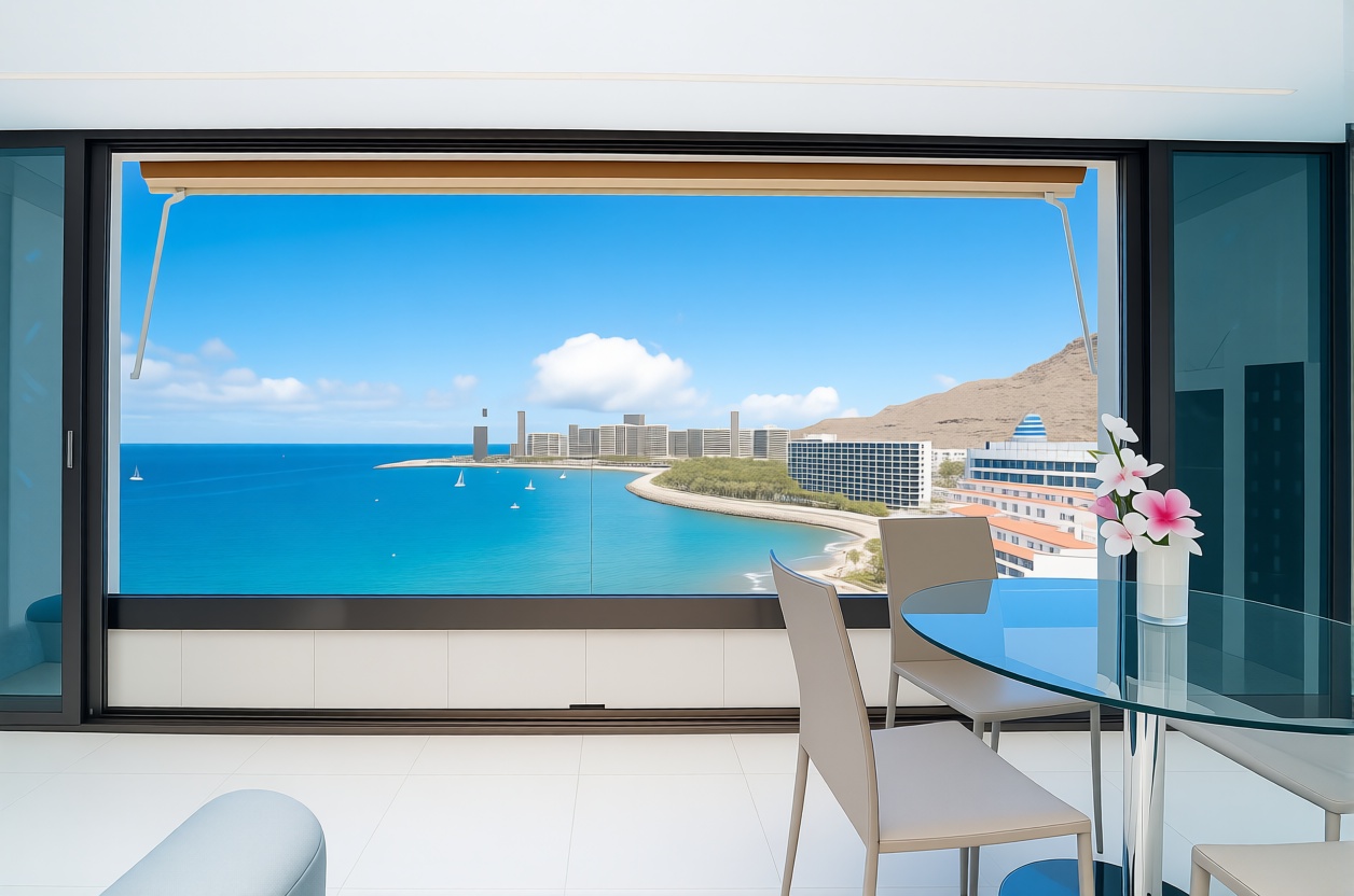 Apartamento em primeira linha de praia em Mogán — Terraço mar