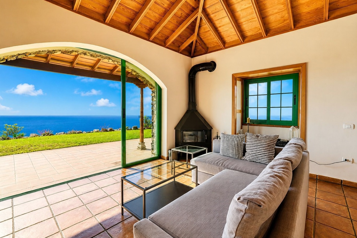 Chalet con acceso directo a playa en La Palma — Salón