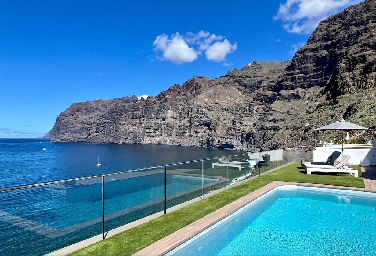 Chalet avec accès direct à la plage à Santiago del Teide — Terrasse mer