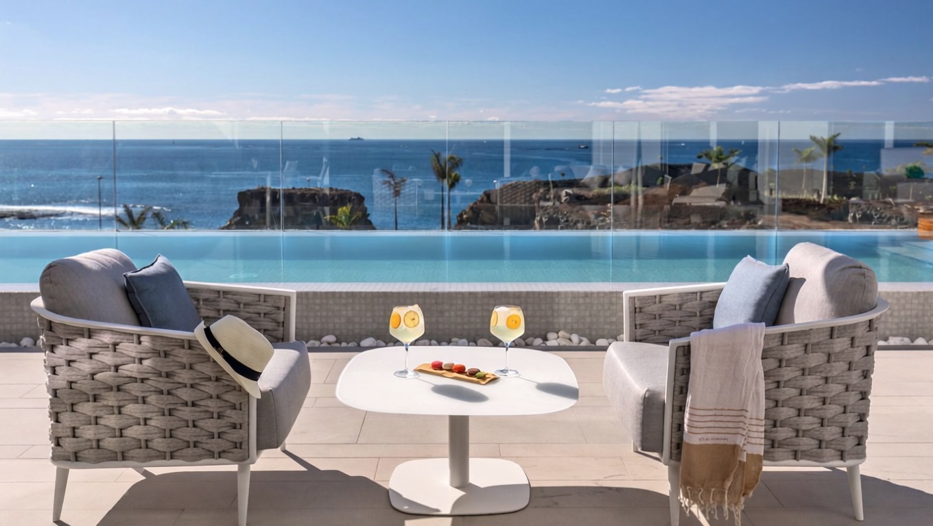 Piso en primera línea de playa en Adeje — Terraza mar