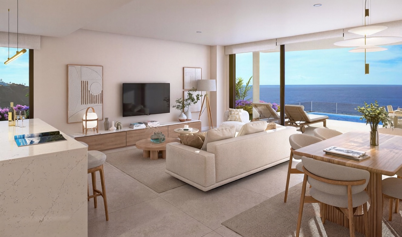 Beachfront flat in Adeje — Living room