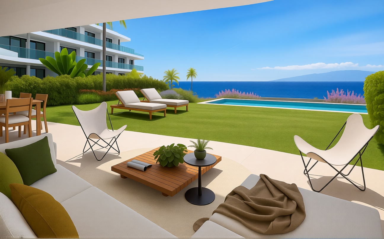 Beachfront flat in Adeje — Sea terrace