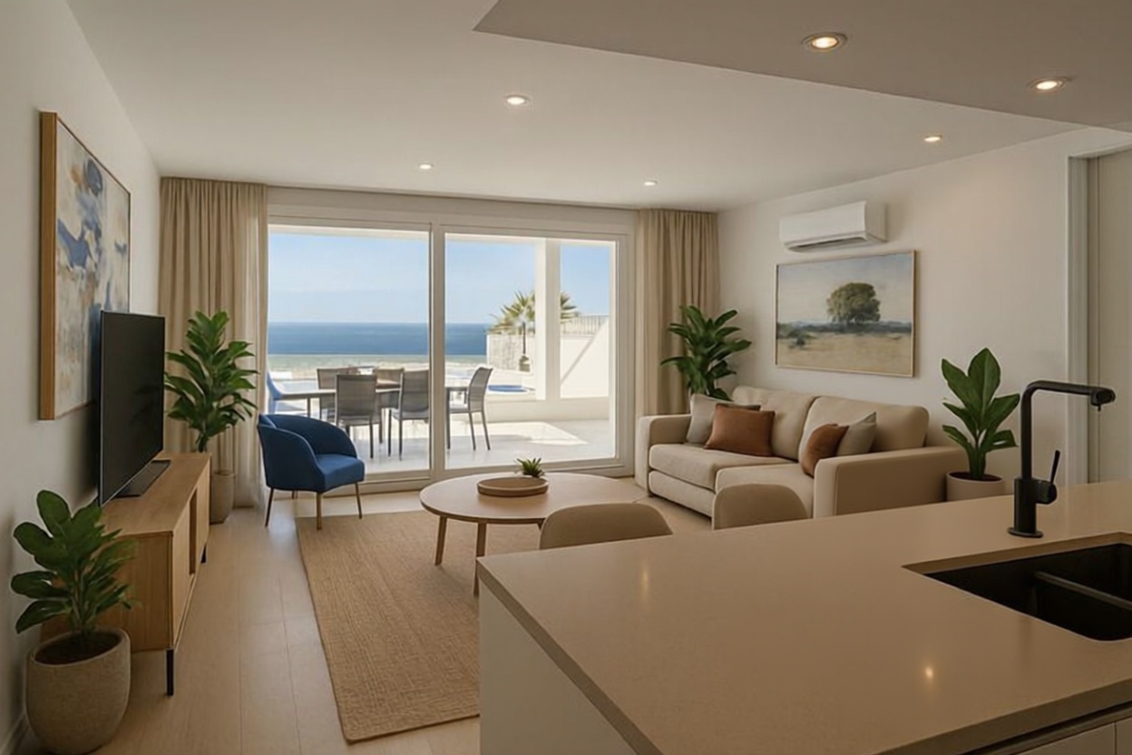 Beachfront flat in Arona — Living room