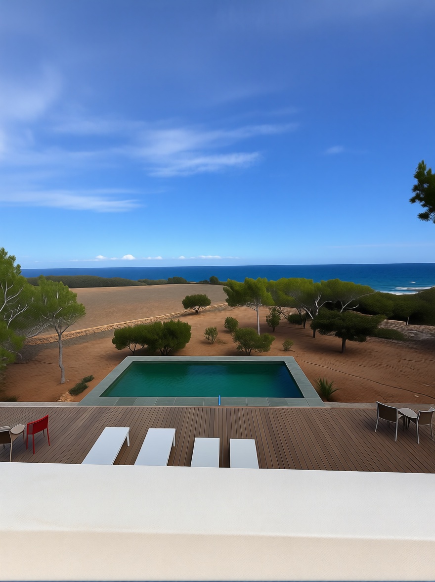 Chalet mit direkter Strandzugang in Formentera — Meerblick