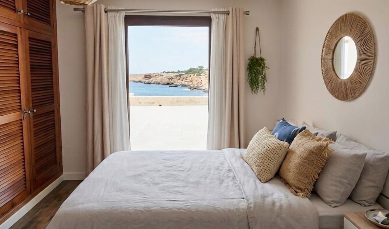 Chalet with direct beach access in Sant Josep de sa Talaia — Bedroom