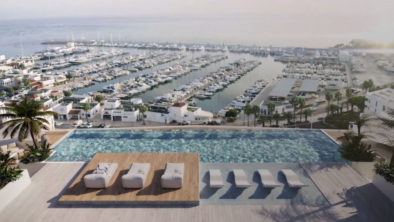 Wohnung in erste Strandlinie in Santa Eulalia del Río — Pool