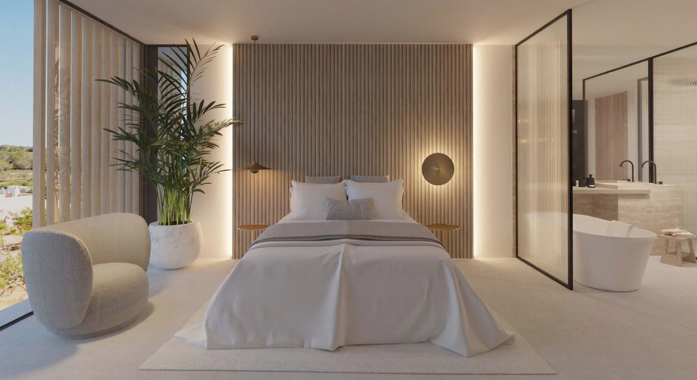 Wohnung in erste Strandlinie in Santa Eulalia del Río — Schlafzimmer