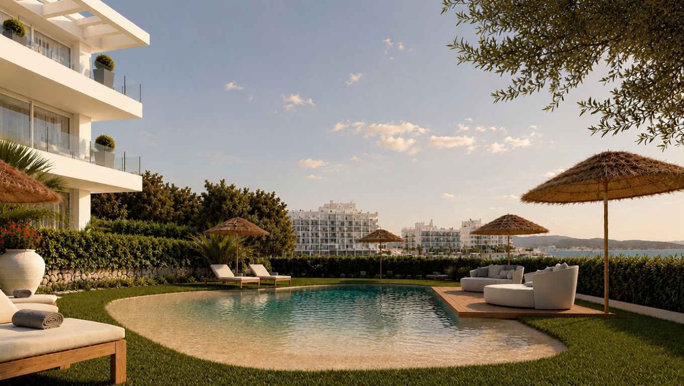 Beachfront flat in Sant Antoni de Portmany — Living room