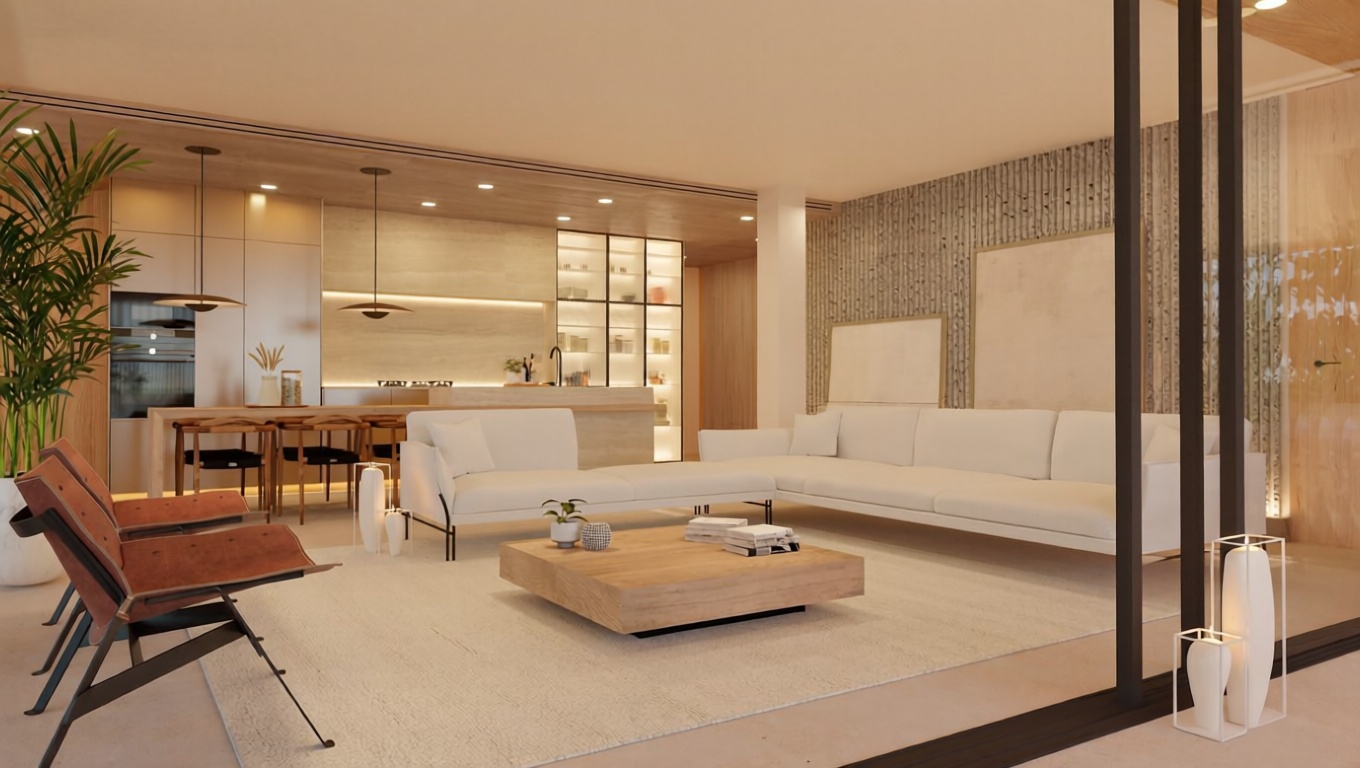 Wohnung in erste Strandlinie in Santa Eulalia del Río — Wohnzimmer