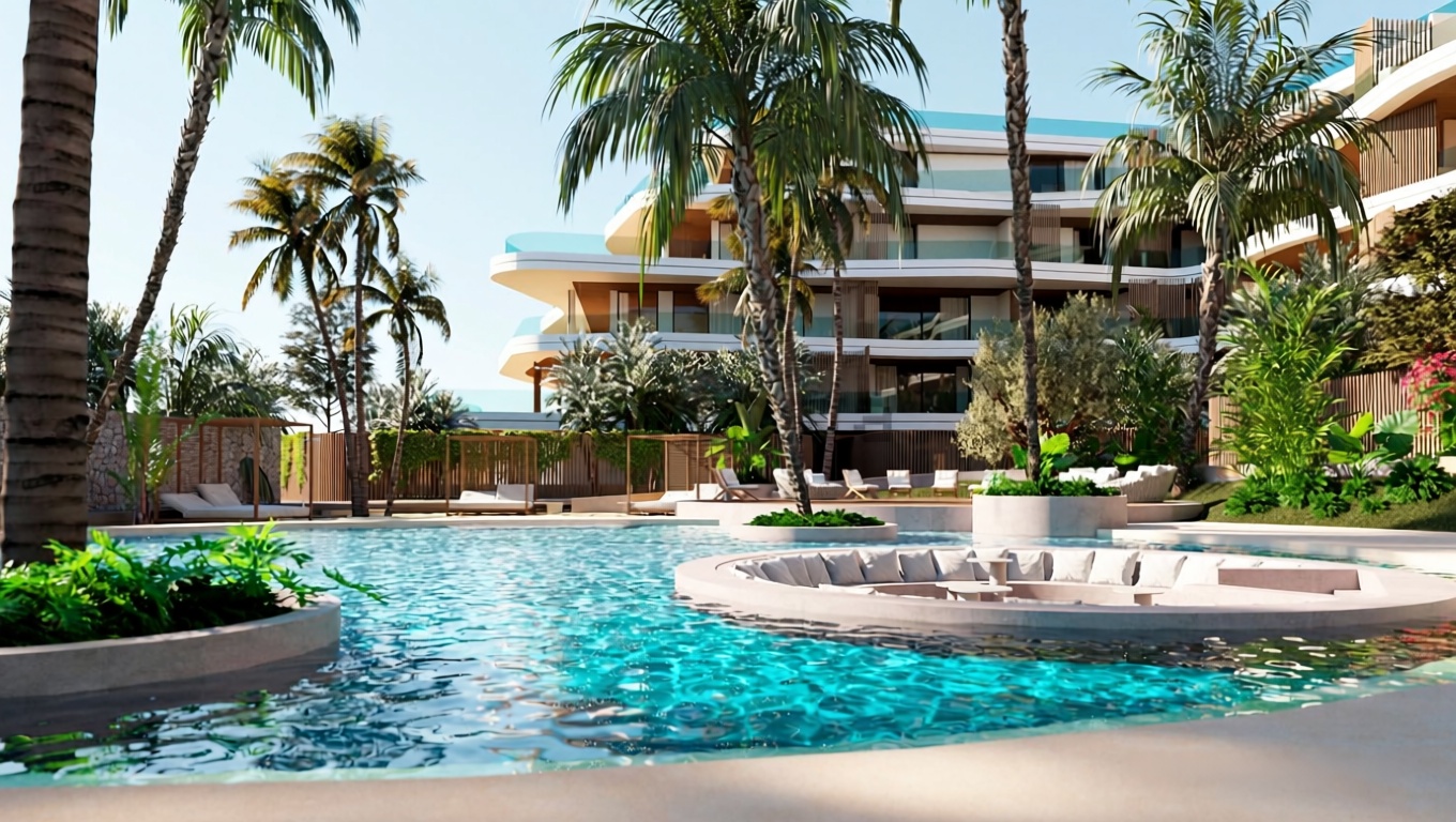 Wohnung in erste Strandlinie in Santa Eulalia del Río — Pool