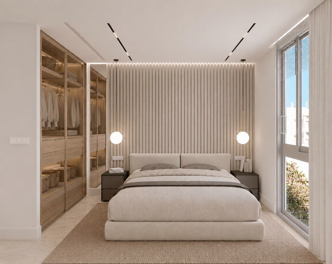 Beachfront flat in Sant Antoni de Portmany — Bedroom