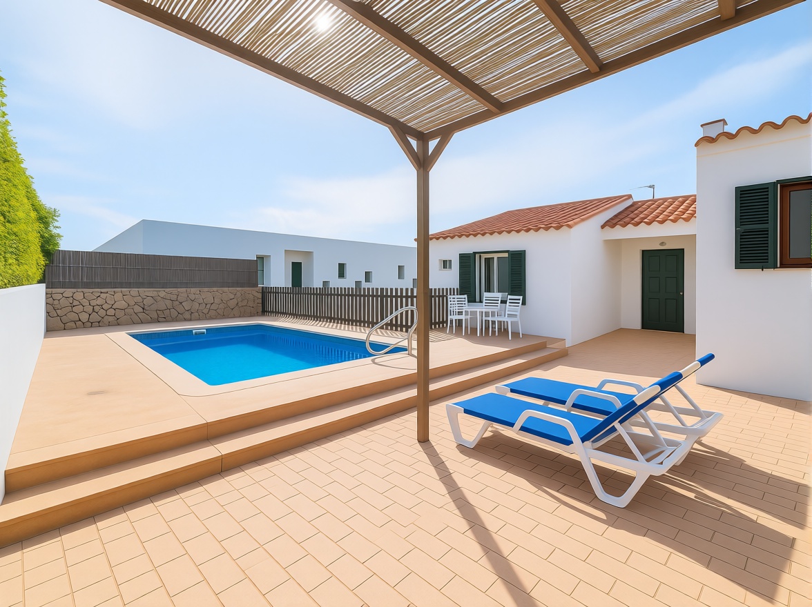 Chalet con acceso directo a playa en Es Mercadal — Piscina