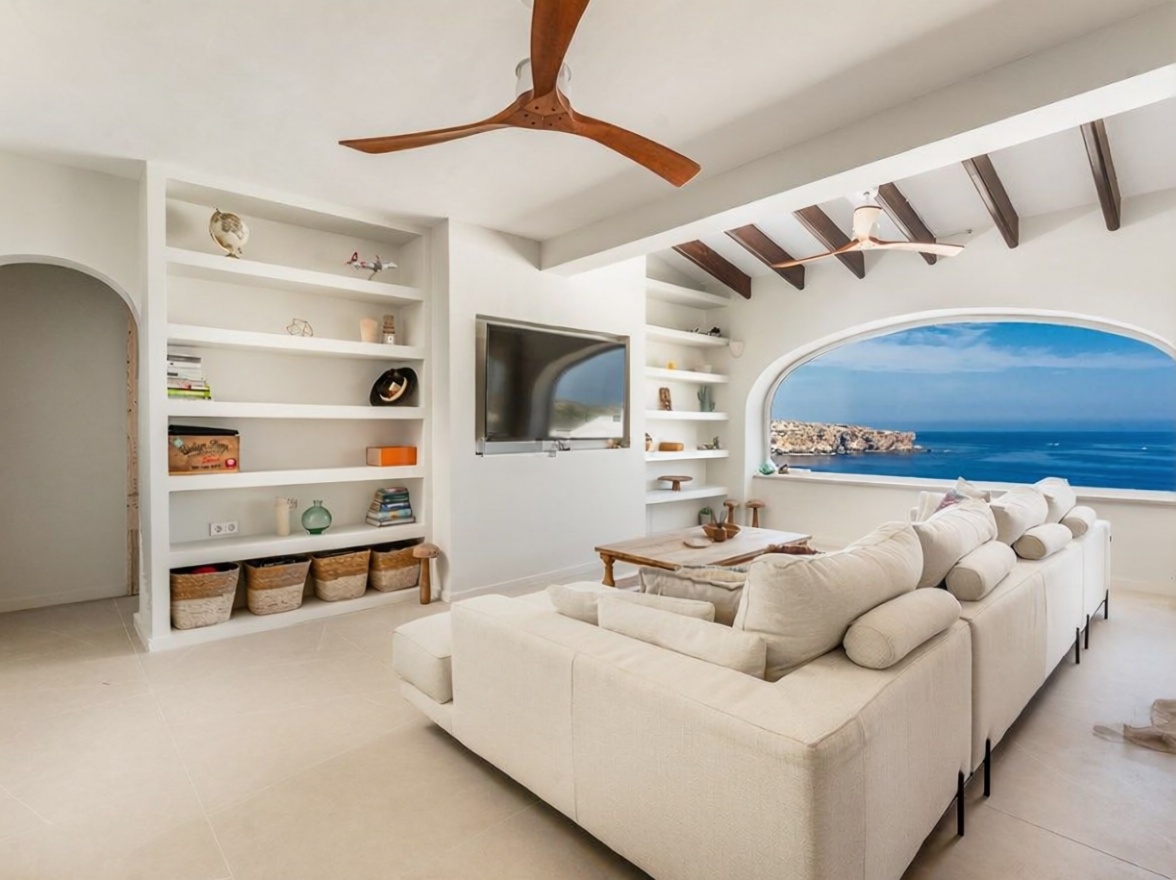 Chalet with direct beach access in Ciutadella — Living room