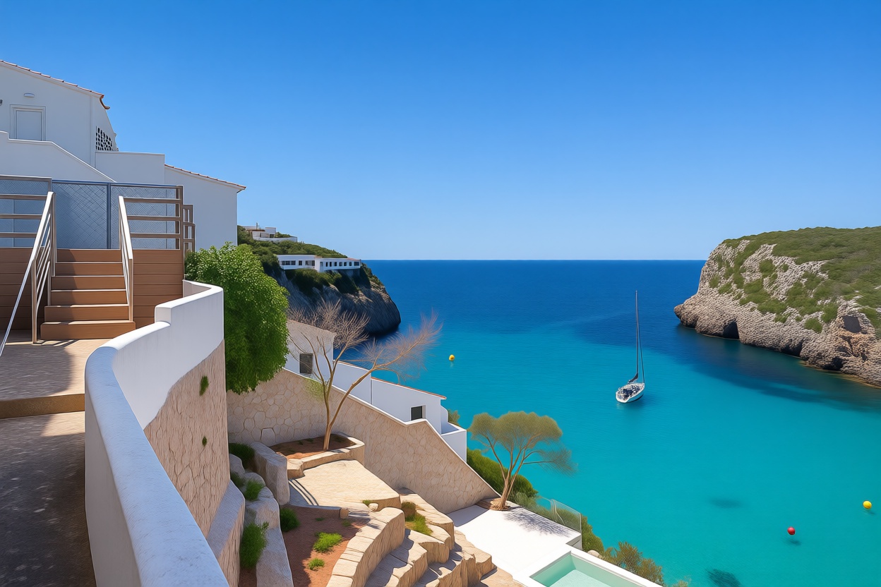 Chalet with direct beach access in Mallorca, Balears (Illes) — Sea terrace