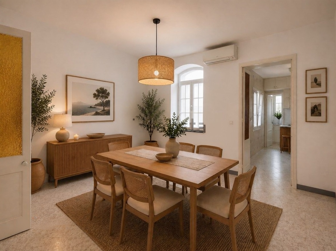 Chalet with direct beach access in Es Castell — Dining room