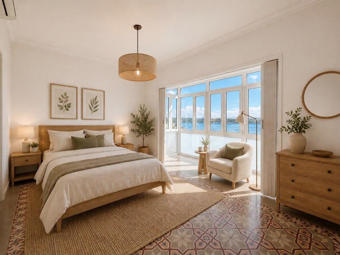 Chalet with direct beach access in Es Castell — Bedroom