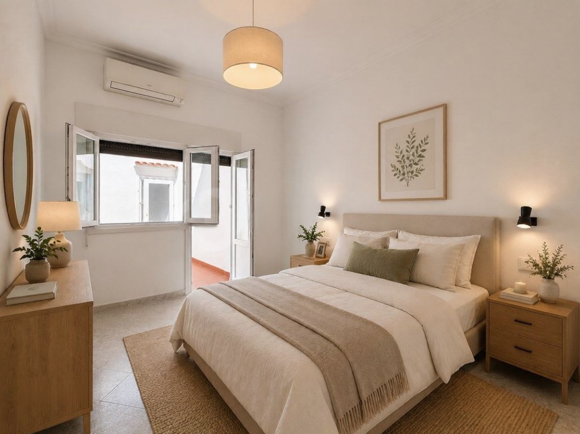 Chalet with direct beach access in Es Castell — Bedroom