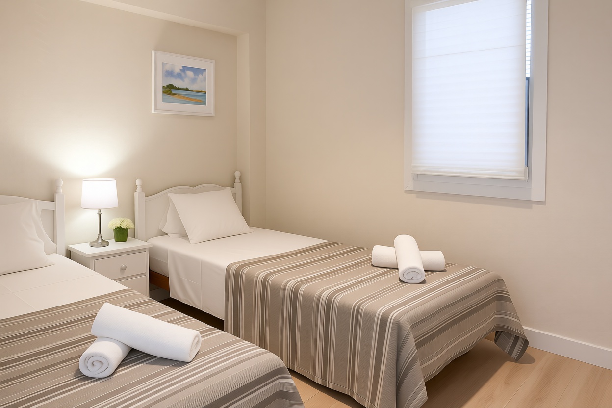 Chalet with direct beach access in Es Mercadal — Bedroom