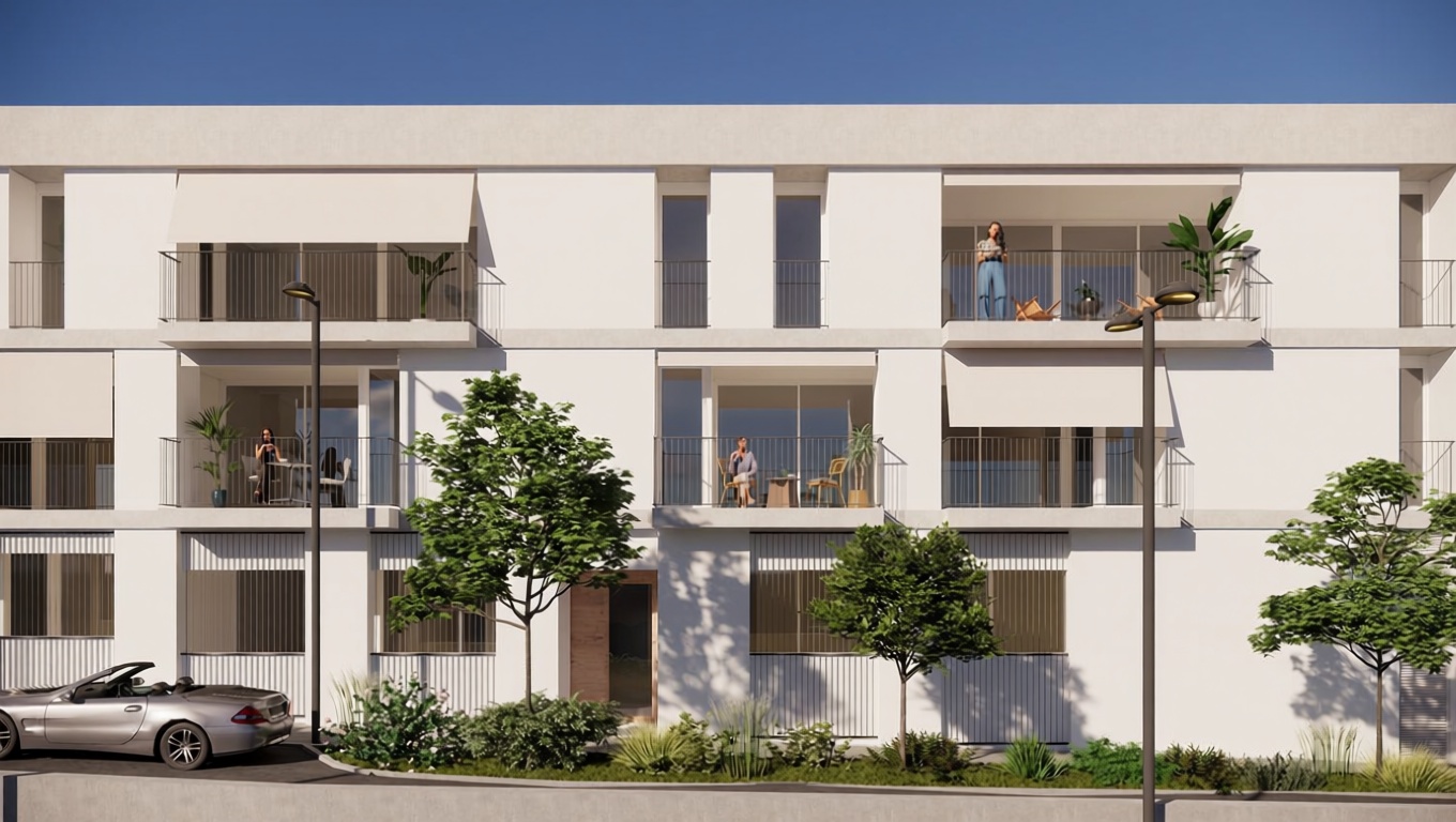 Beachfront flat in Es Castell — Facade