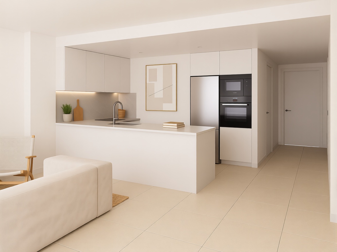Beachfront duplex in Es Castell — Kitchen