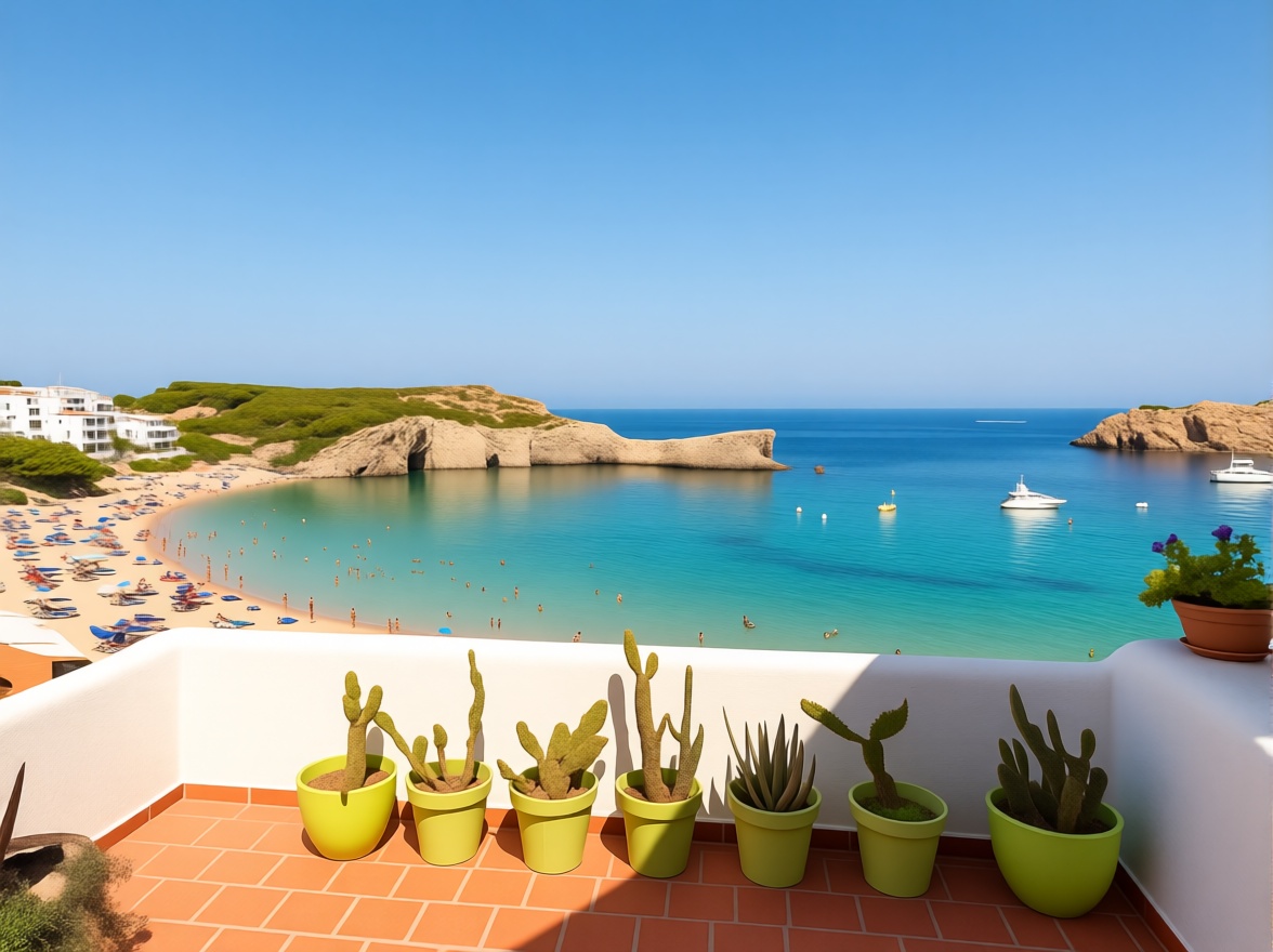 Beachfront duplex in Es Mercadal — Sea terrace