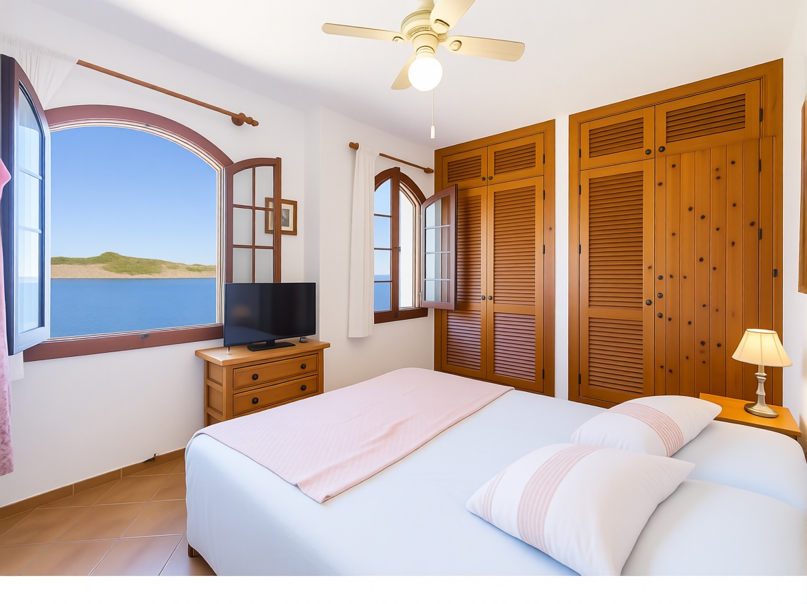 Beachfront flat in Es Mercadal — Bedroom