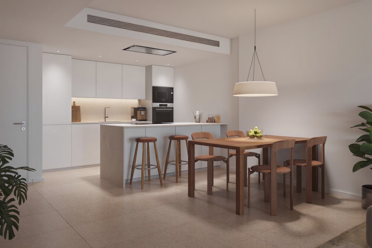 Beachfront flat in Es Castell — Kitchen