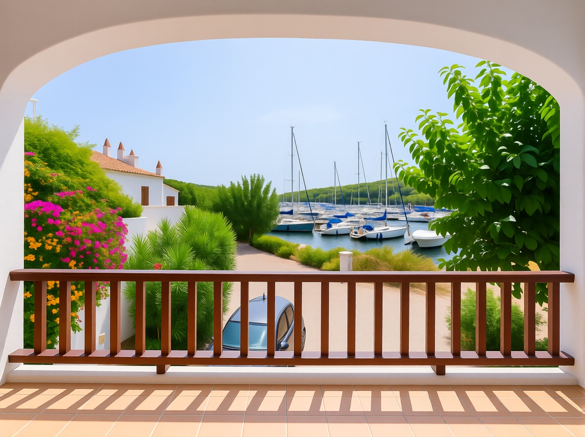 Beachfront flat in Es Mercadal — Sea view