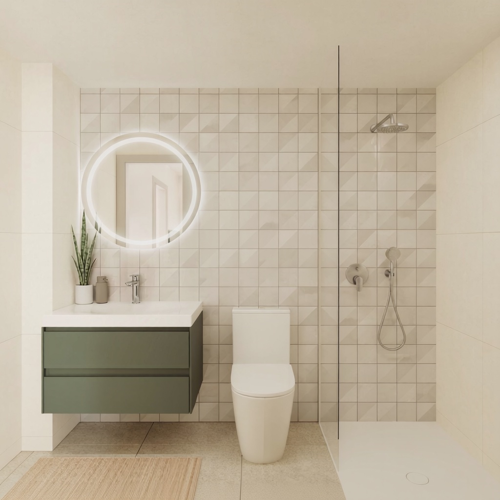 Beachfront flat in Es Castell — Bathroom