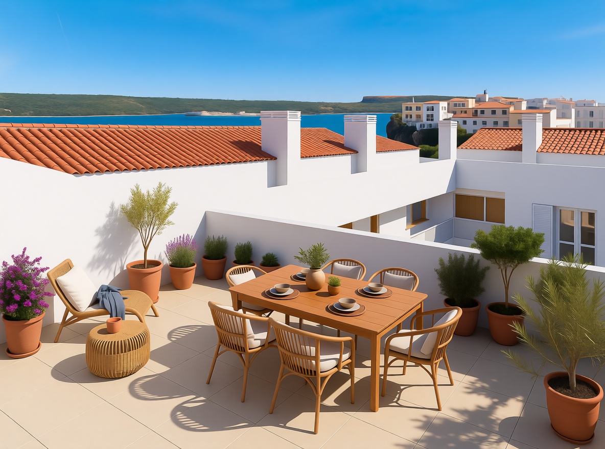 Beachfront flat in Es Castell — Sea terrace