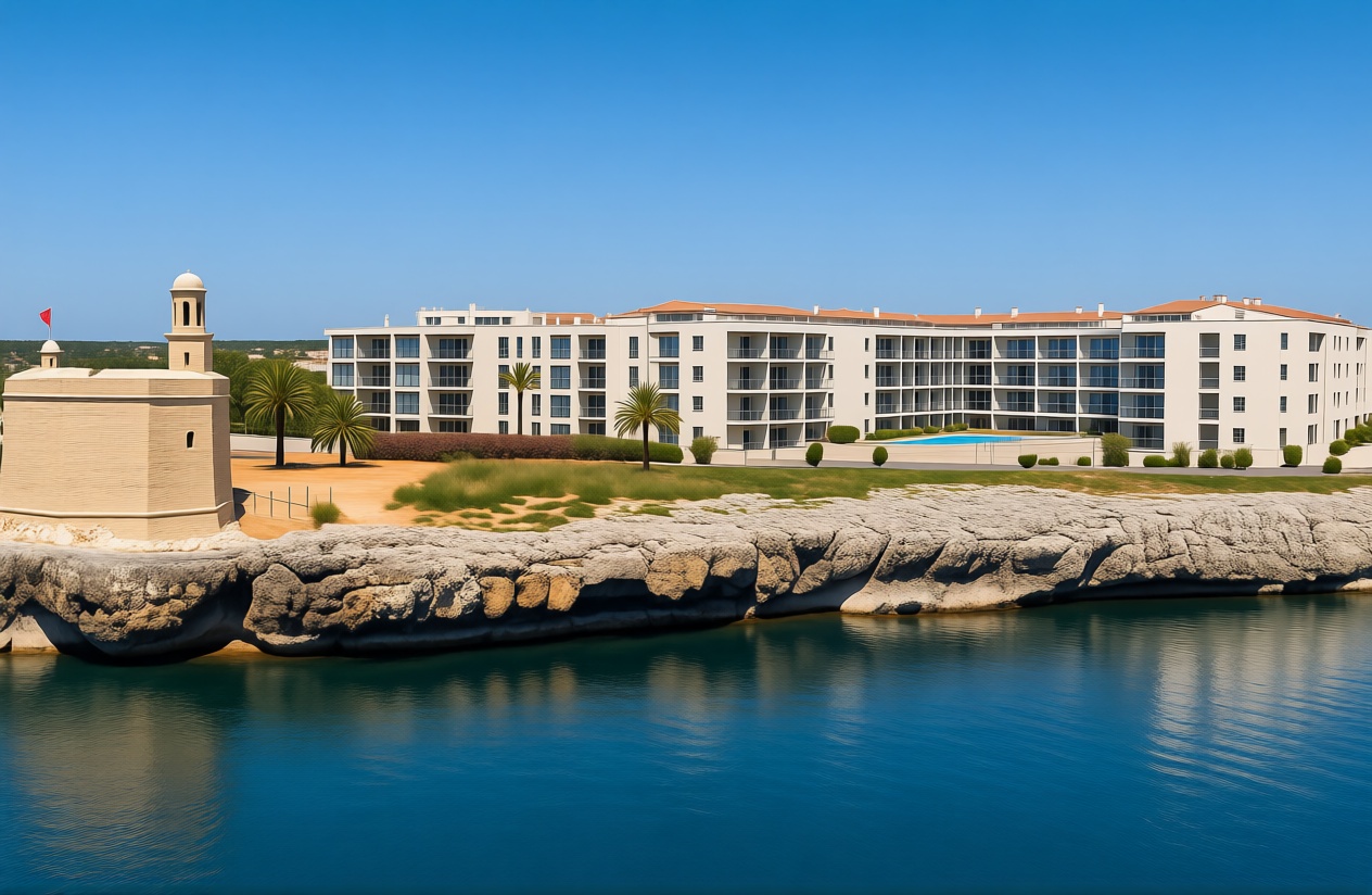 Wohnung in erste Strandlinie in Ciutadella — Luftbild