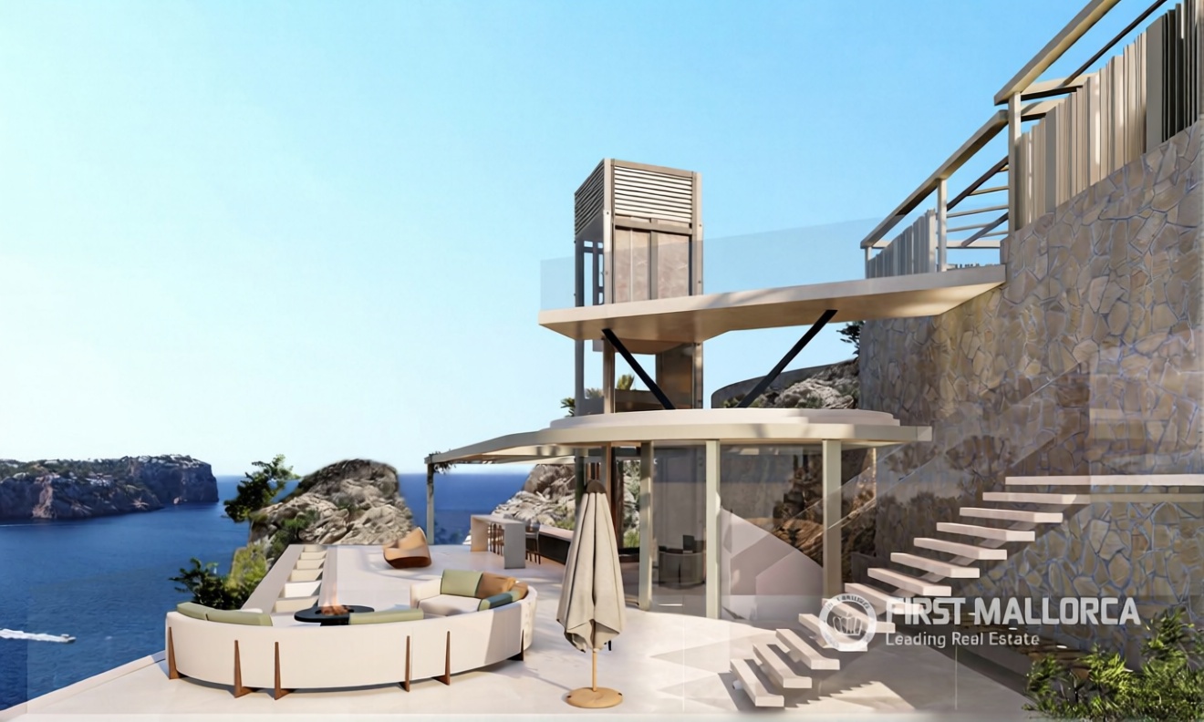 Chalet with direct beach access in Andratx — Sea terrace