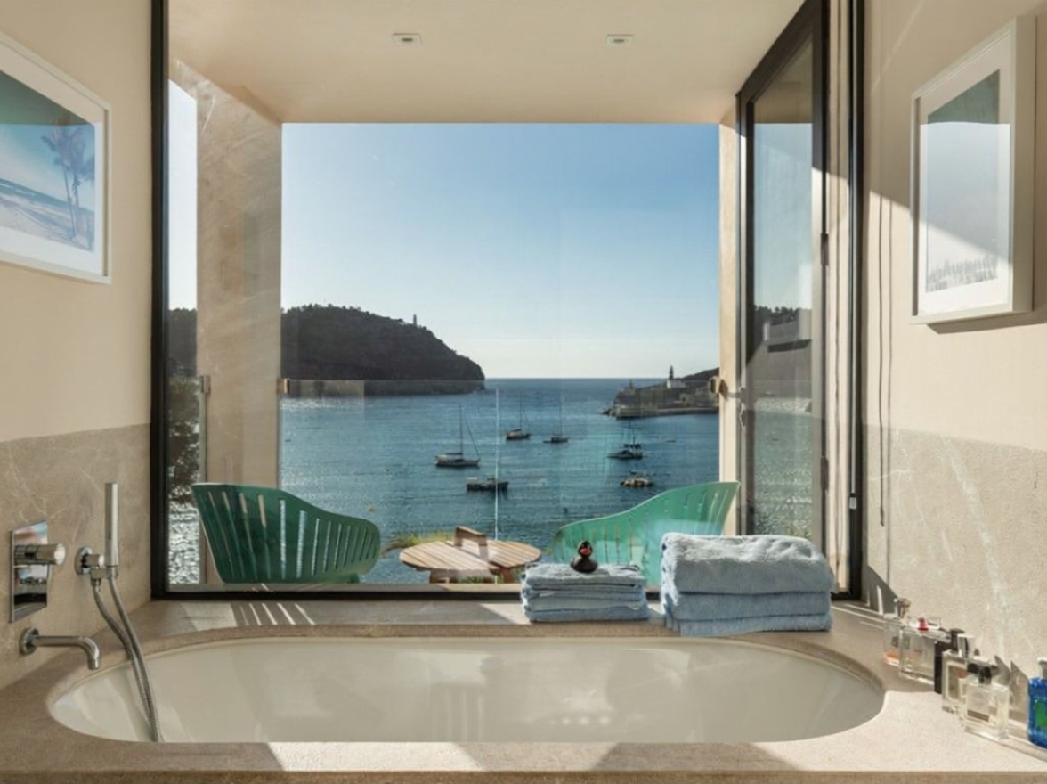 Chalet with direct beach access in Mallorca, Balears (Illes) — Bathroom