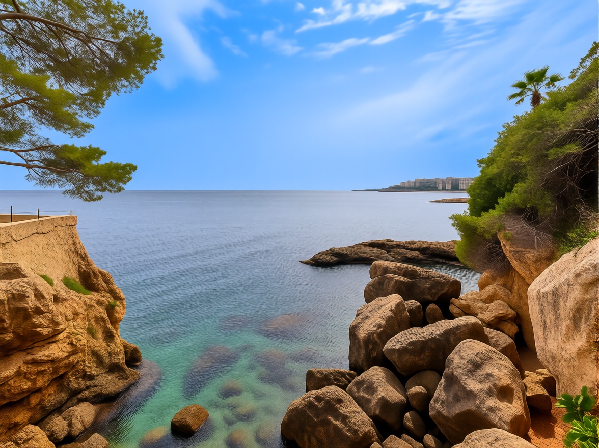 Chalet with direct beach access in Palma de Mallorca — Sea view