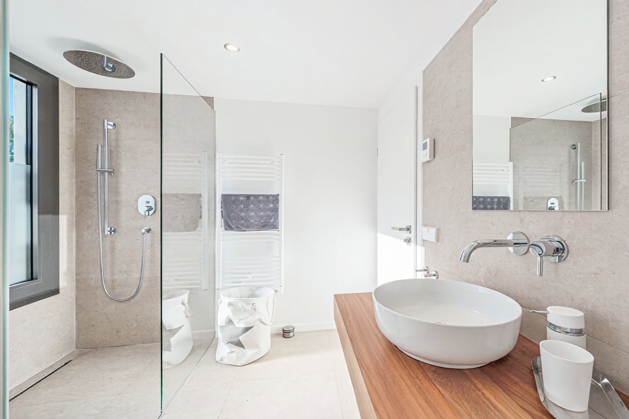 Chalet with direct beach access in Andratx — Bathroom