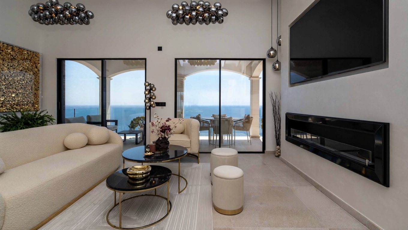 Chalet with direct beach access in Capdepera — Living room