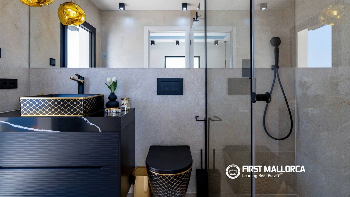 Chalet with direct beach access in Capdepera — Bathroom