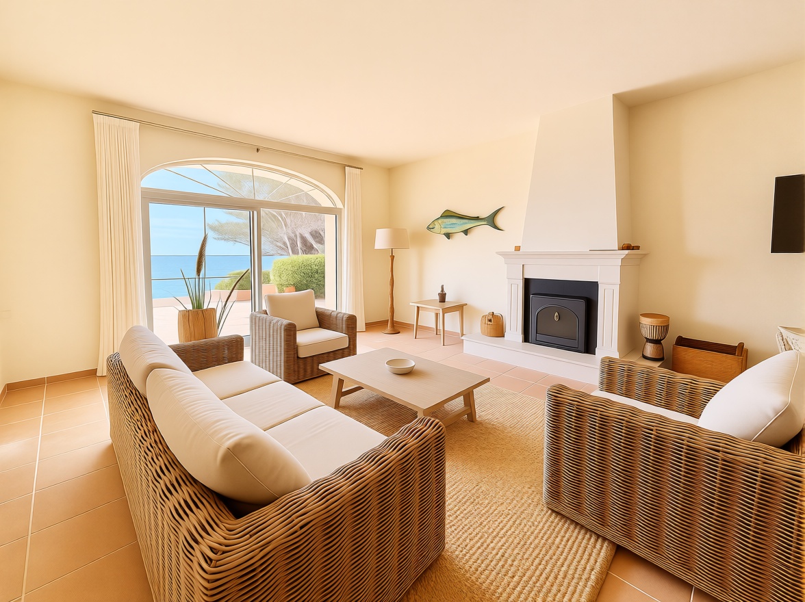 Chalet mit direkter Strandzugang in Llucmajor — Wohnzimmer