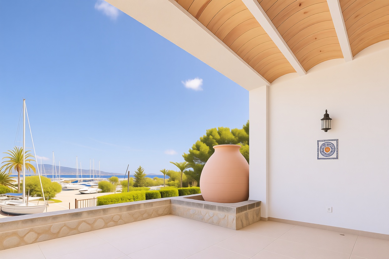 Chalet with direct beach access in Alcúdia — Sea terrace