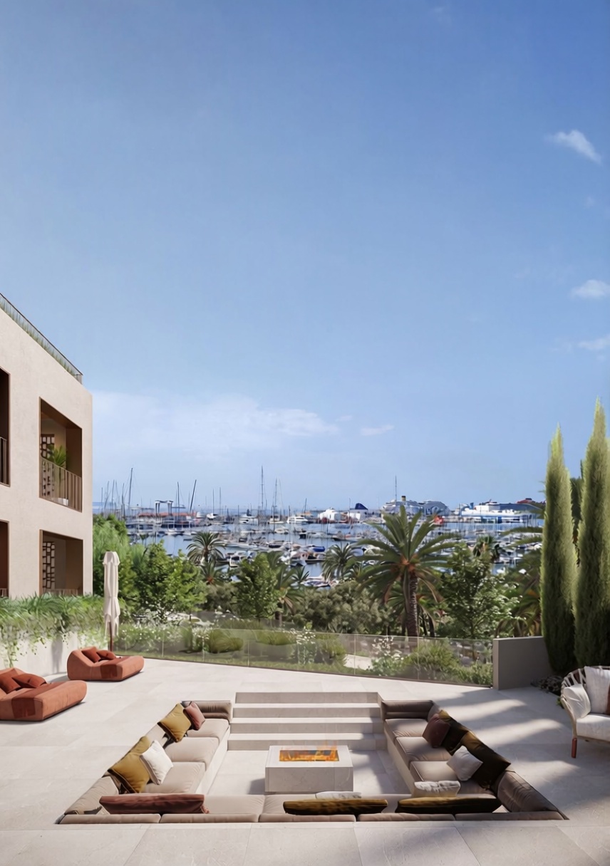 Duplex em primeira linha de praia em Palma de Mallorca — Vista mar