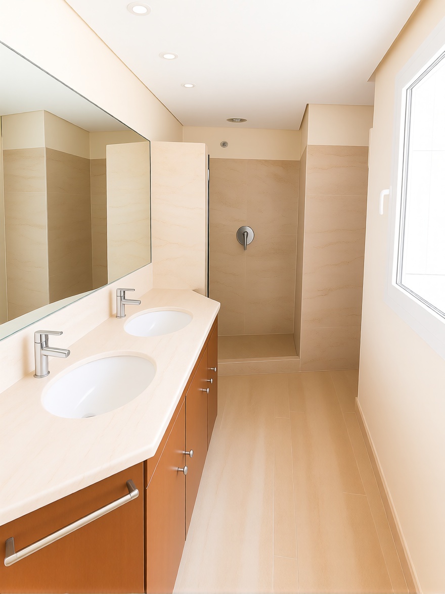 Beachfront flat in Portbou — Bathroom