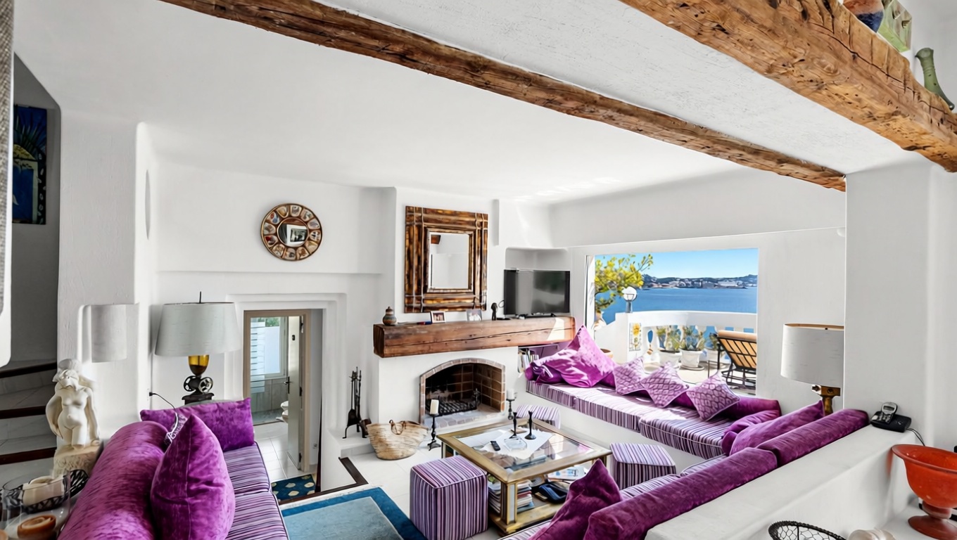 Chalet mit direkter Strandzugang in Calvià — Wohnzimmer