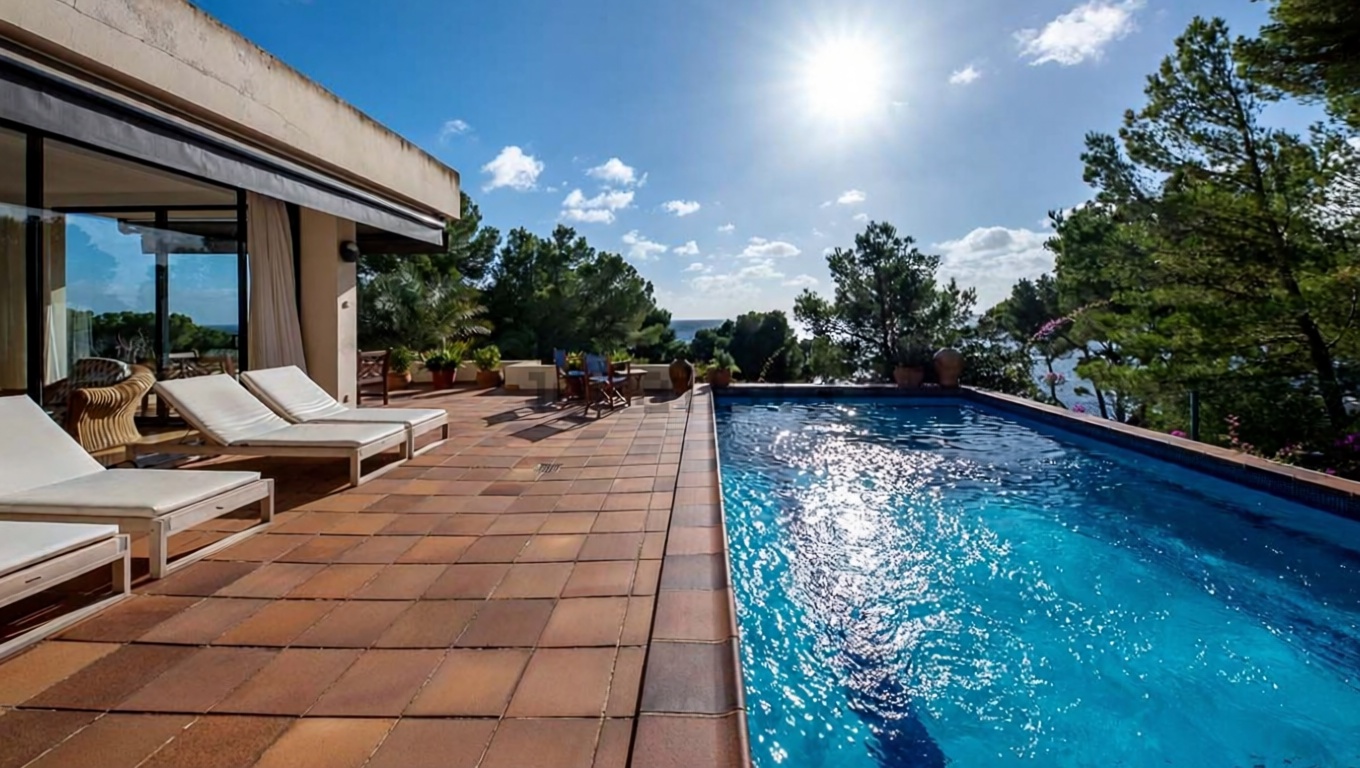 Chalet with direct beach access in Mallorca, Balears (Illes) — Sea terrace