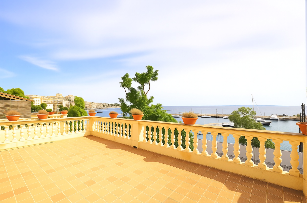 Chalet with direct beach access in Palma de Mallorca — Sea terrace