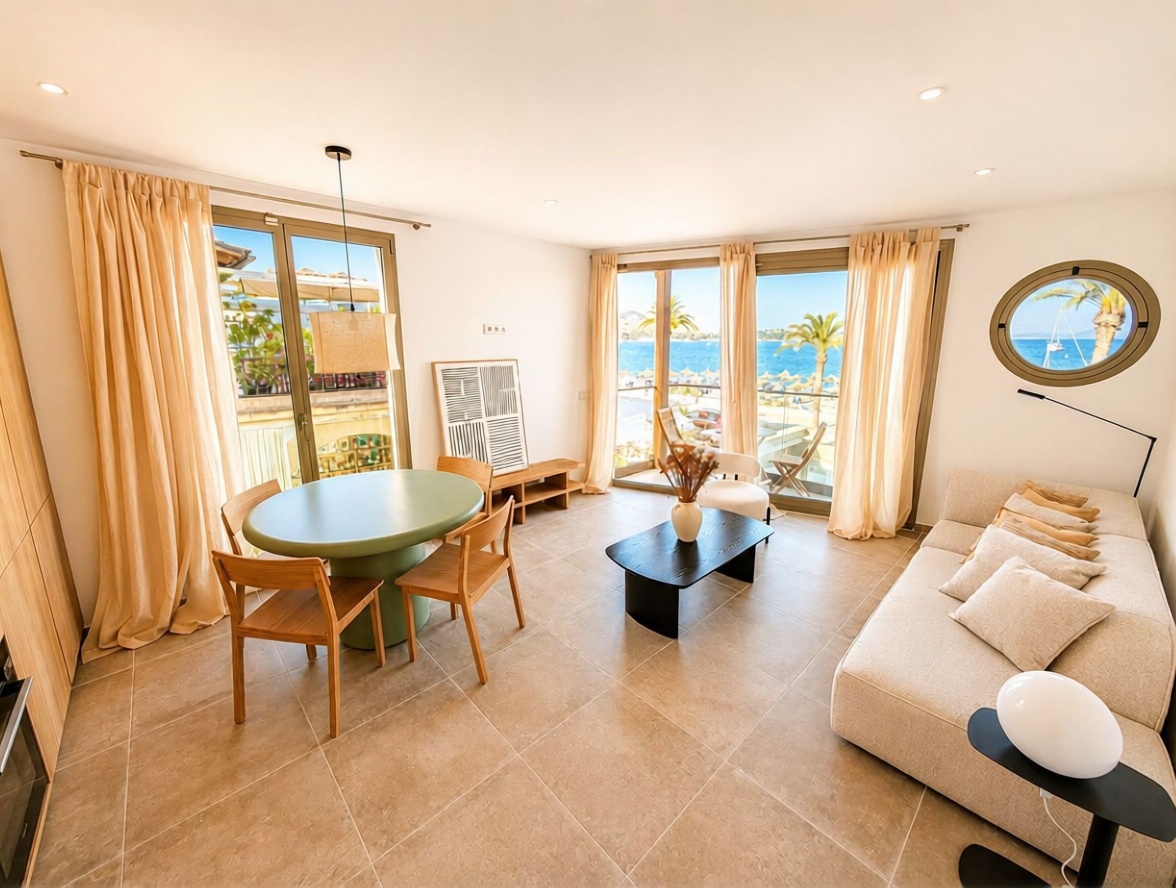 Beachfront flat in Pollença — Living room