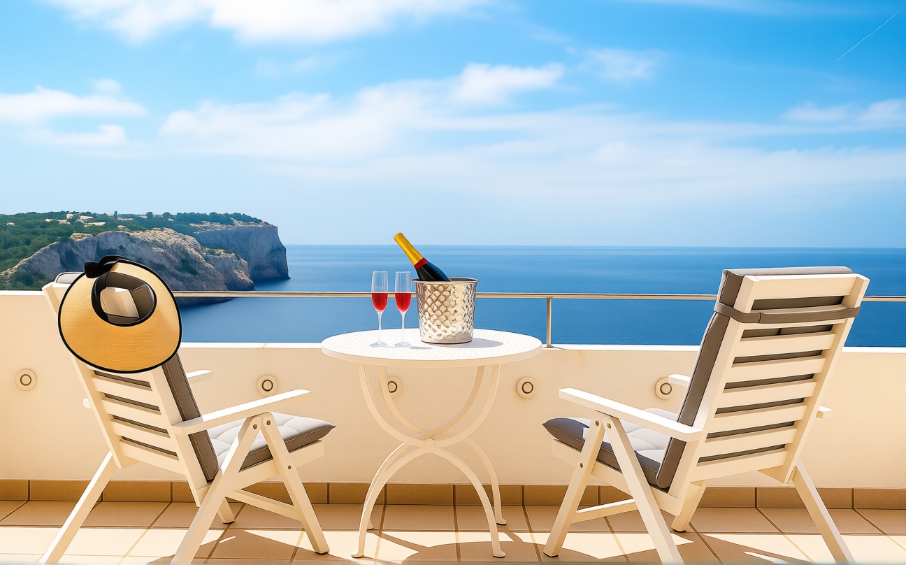 Appartement en attique en première ligne de mer à Andratx — Terrasse mer
