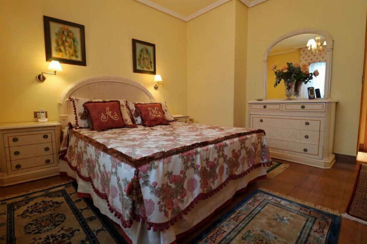 Chalet with direct beach access in Pontevedra — Bedroom
