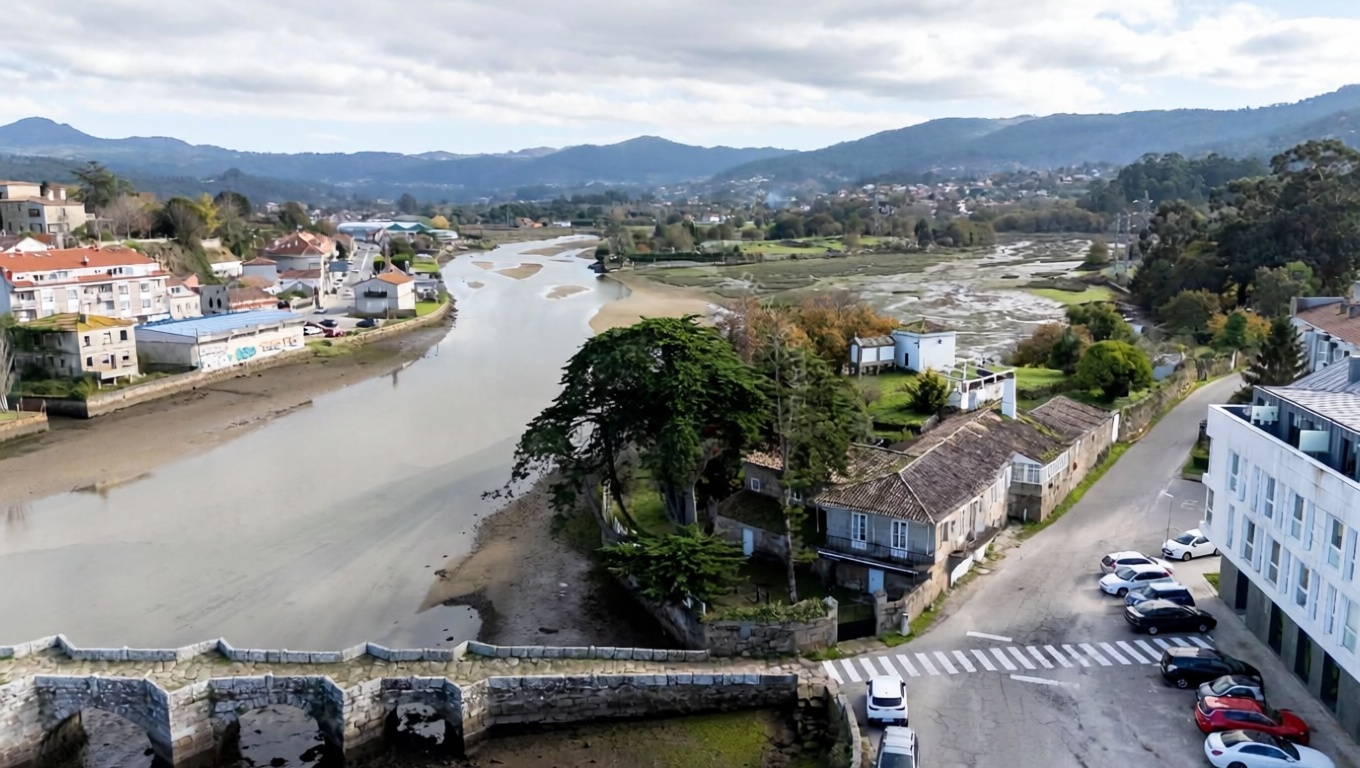 Chalet with direct beach access in Baiona — Aerial
