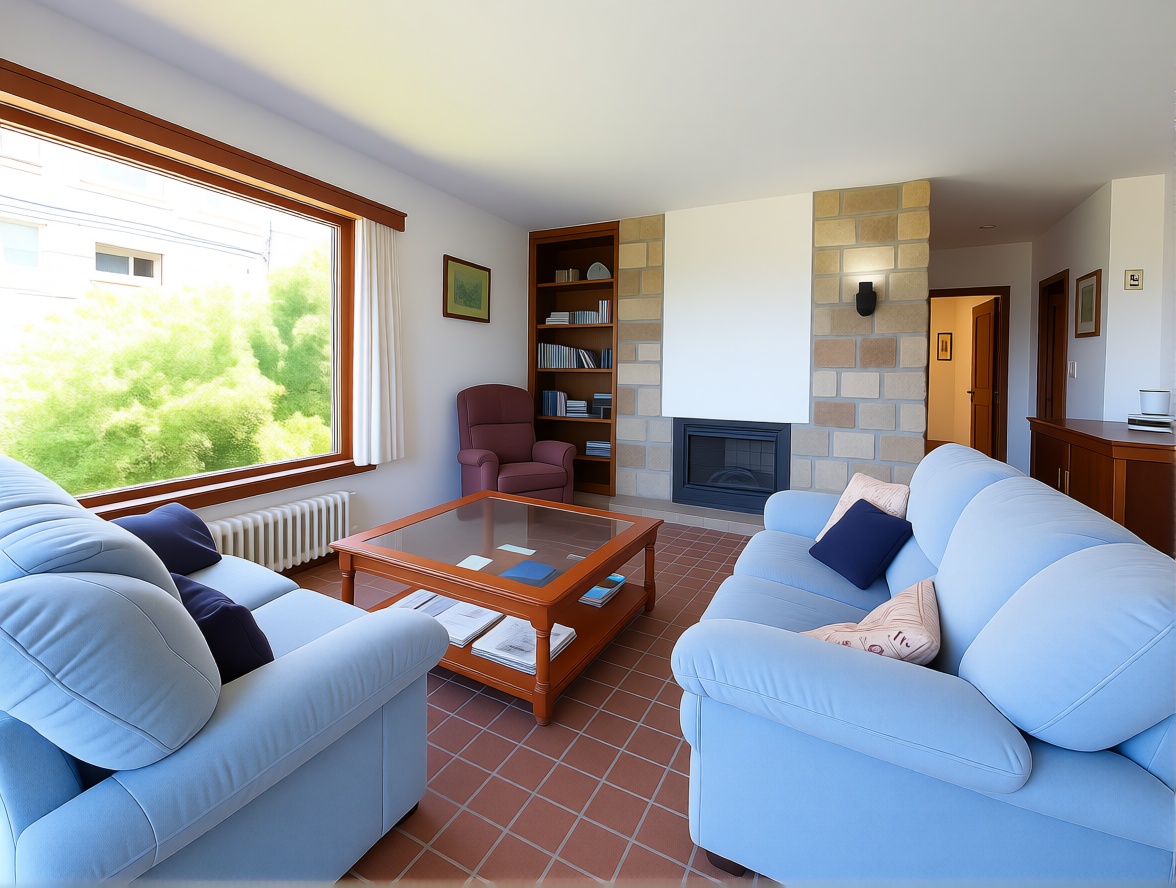 Chalet with direct beach access in Nigran — Living room