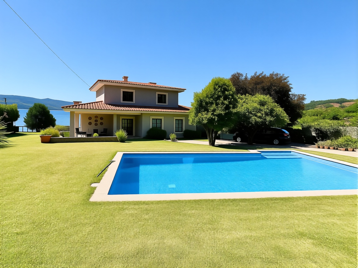 Chalet avec accès direct à la plage à Combarro — Piscine